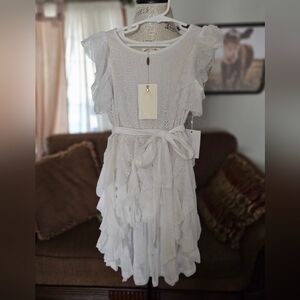 Ivory Ruffle Layered Kids Dress